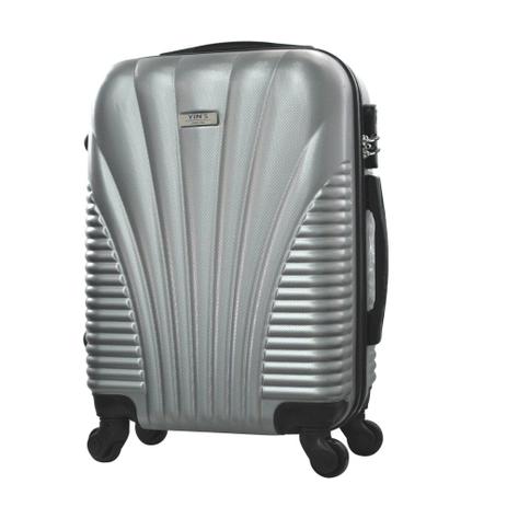 Kit Mala de Viagem Bordo e Frasqueira em ABS Prata Yins YS2028PA Menor preço em Kit Mala de Viagem Bordo e Frasqueira em ABS Prata Yins YS2028PA