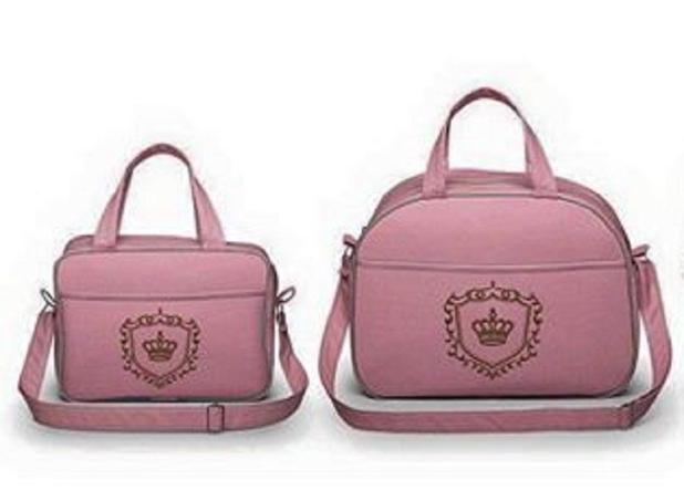 Kit Mala Maternidade 2 Peças, Tema Brasão, Rosa,com Trocador - L baby Menor preço em Kit Mala Maternidade 2 Peças, Tema Brasão, Rosa,com Trocador - L baby