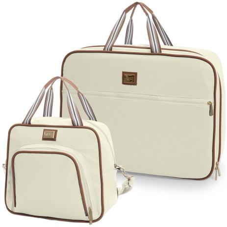 Kit Mala Maternidade com Bolsa M Mônaco Bege - Hug Baby Menor preço em Kit Mala Maternidade com Bolsa M Mônaco Bege - Hug Baby