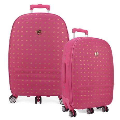 Kit Mala Viagem Barbie P e M Rodas Duplas 360 Rosa Pink - Luxcel Menor preço em Kit Mala Viagem Barbie P e M Rodas Duplas 360 Rosa Pink - Luxcel