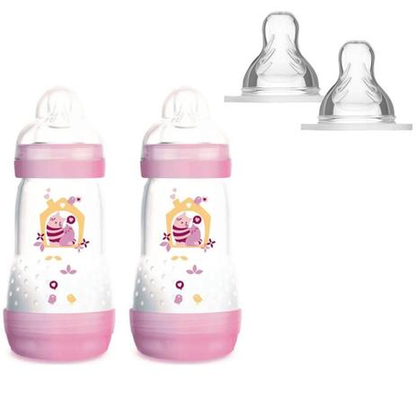 Kit Mam Mamadeira First Bottle 260ml Rosa + Bico X 6m+ Embalagem Dupla (1015+4674) Menor preço em Kit Mam Mamadeira First Bottle 260ml Rosa + Bico X 6m+ Embalagem Dupla (1015+4674)