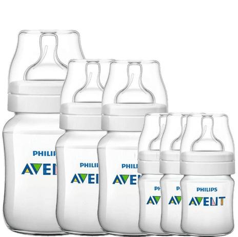 Kit Mamadeira Avent Classica Com 6 Pçs 0m A 3m+ Transparente - Philips avent Menor preço em Kit Mamadeira Avent Classica Com 6 Pçs 0m A 3m+ Transparente - Philips avent