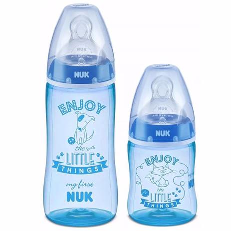 Kit Mamadeira My First Nuk - 2 peças - Azul Escuro - NUK Menor preço em Kit Mamadeira My First Nuk - 2 peças - Azul Escuro - NUK