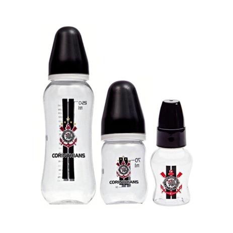 Kit Mamadeiras 3 Peças Lolly Bico Silicone Redondo Time Corinthians Preto Menor preço em Kit Mamadeiras 3 Peças Lolly Bico Silicone Redondo Time Corinthians Preto