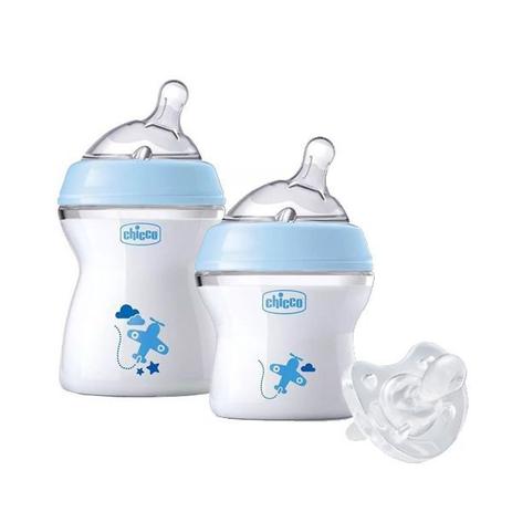 Kit Mamadeiras Chicco 150ml e 250ml Azul e Chupeta Soft Menor preço em Kit Mamadeiras Chicco 150ml e 250ml Azul e Chupeta Soft