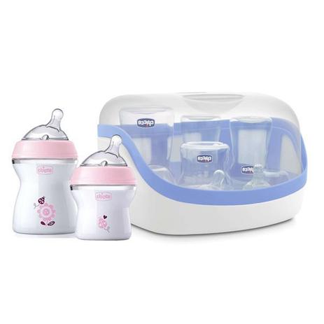 Kit Mamadeiras Chicco 150ml e 250ml Rosa e Esterilizador Menor preço em Kit Mamadeiras Chicco 150ml e 250ml Rosa e Esterilizador