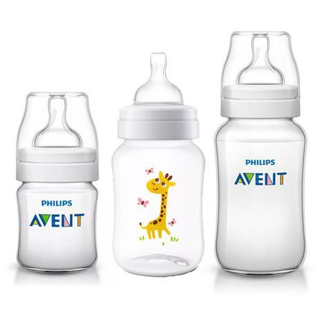 Kit Mamadeiras Classic+ 125, 260, 330ml Girafa - Philips Avent Menor preço em Kit Mamadeiras Classic+ 125, 260, 330ml Girafa - Philips Avent