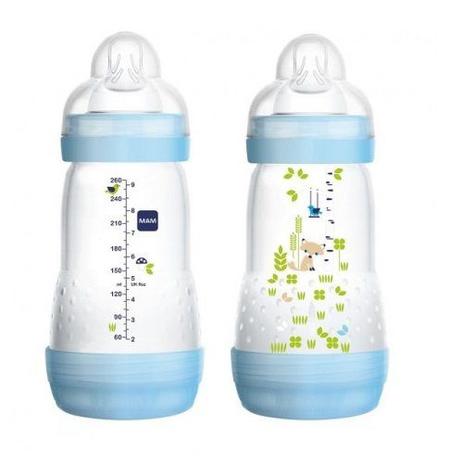 Kit Mamadeiras FIRST Bottle 2 Peças (0M+) 260ML BOYS MAM 4673 Menor preço em Kit Mamadeiras FIRST Bottle 2 Peças (0M+) 260ML BOYS MAM 4673