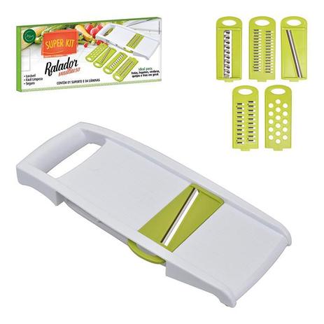 Kit Mandolin Ralador Cortador Fatiador Multiuso 5 Lâminas - Not defined Menor preço em Kit Mandolin Ralador Cortador Fatiador Multiuso 5 Lâminas - Not defined