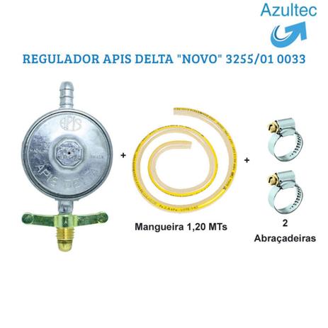 Kit mangueira 1,25 mt + regulador apis delta + abrçadeiras - Todas As Marcas Menor preço em Kit mangueira 1,25 mt + regulador apis delta + abrçadeiras - Todas As Marcas