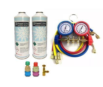 Kit Manifold Ar Condicionado Automotivo R134 + Engate + 2 Latas de Gás R134a - Diversos é boa?
