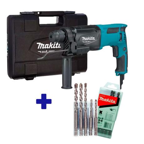 Kit Martelete Perfurador Rompedor 800W 2,3 joules M8701B + Jogo de brocas 5 p - Makita Menor preço em Kit Martelete Perfurador Rompedor 800W 2,3 joules M8701B + Jogo de brocas 5 p - Makita
