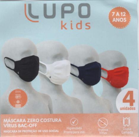 Kit Máscaras LUPO Kids c/04 unid. & 04- Cores Menor preço em Kit Máscaras LUPO Kids c/04 unid. & 04- Cores