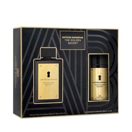 Kit Masculino Antonio Banderas The Golden Secret 100ml + Desodorante Antonio Banderas 150ml Menor preço em Kit Masculino Antonio Banderas The Golden Secret 100ml + Desodorante Antonio Banderas 150ml