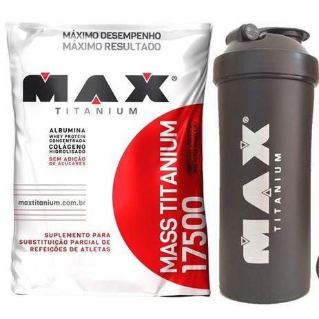 Kit Mass Titanium 17500 - 3000g Chocolate + Coqueteleira - Max Titanium Menor preço em Kit Mass Titanium 17500 - 3000g Chocolate + Coqueteleira - Max Titanium