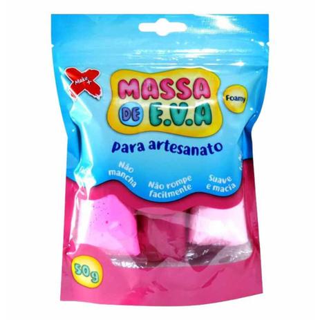 Kit massa de eva p/artesanto 50g kit rosa - Make+ Menor preço em Kit massa de eva p/artesanto 50g kit rosa - Make+