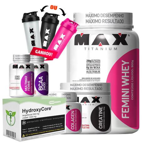 Kit Massa Magra Feminino - Max Titanium Menor preço em Kit Massa Magra Feminino - Max Titanium