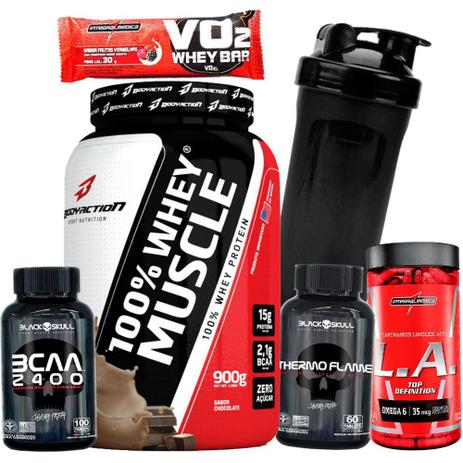 Kit Massa Magra - Whey Protein Concentrado + Oleo de Cartamo + Bcaa + Termogenico + Coqueteleira - Body action Menor preço em Kit Massa Magra - Whey Protein Concentrado + Oleo de Cartamo + Bcaa + Termogenico + Coqueteleira - Body action