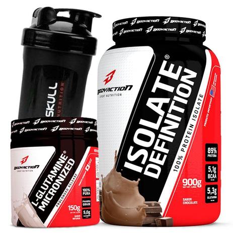 Kit Massa Magra - Whey Protein Isolado 900g + Glutamina Pura 150g - Body Action + Coq - Black Skull Menor preço em Kit Massa Magra - Whey Protein Isolado 900g + Glutamina Pura 150g - Body Action + Coq - Black Skull