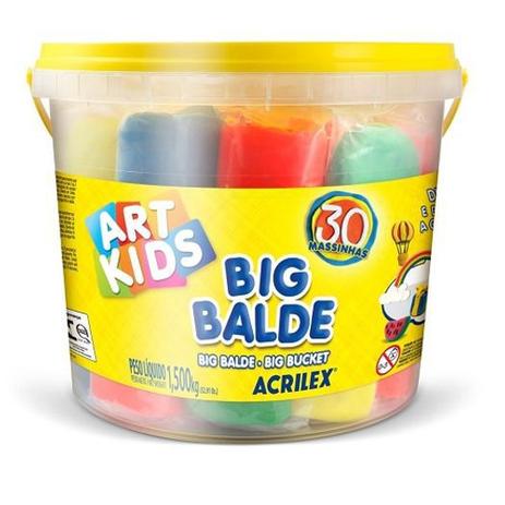 Kit Massinha Acrilex Big Balde 1,5kg Menor preço em Kit Massinha Acrilex Big Balde 1,5kg