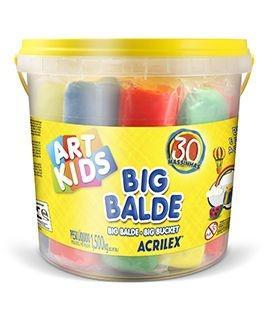 Kit Massinhas Big Balde 30 Cores 1,5KG R.40023 Acrilex Menor preço em Kit Massinhas Big Balde 30 Cores 1,5KG R.40023 Acrilex