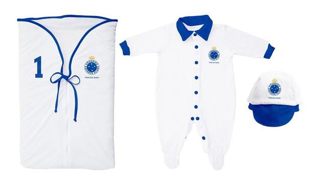Kit Maternidade Cruzeiro Branco Menino - Torcida Baby Menor preço em Kit Maternidade Cruzeiro Branco Menino - Torcida Baby