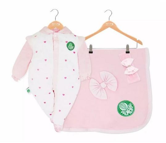 Kit Maternidade Palmeiras Corações Com Manta Oficial - Torcida baby Menor preço em Kit Maternidade Palmeiras Corações Com Manta Oficial - Torcida baby
