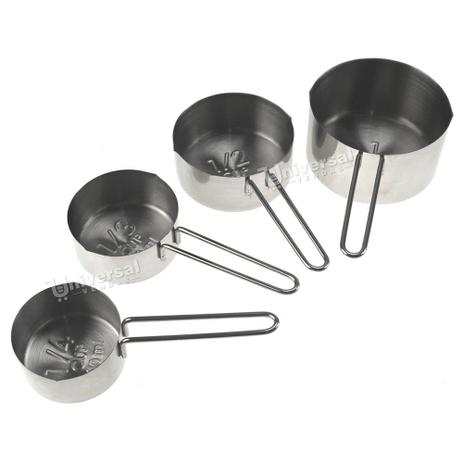 Kit Medidor De Cozinha Xicara 4 Peças Inox Copo Medidores - Universal Vendas Menor preço em Kit Medidor De Cozinha Xicara 4 Peças Inox Copo Medidores - Universal Vendas