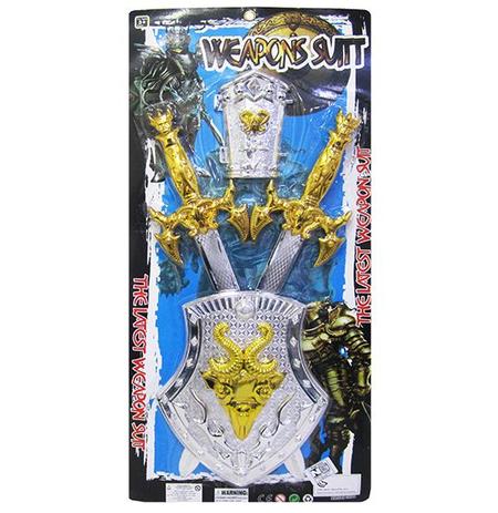 Kit medieval com 2 espadas + escudo e bracelete weapons suitt 4 pecas na cartela - 20 comercial é ruim? Kit medieval com 2 espadas + escudo e bracelete weapons suitt 4 pecas na cartela - 20 comercial é boa?