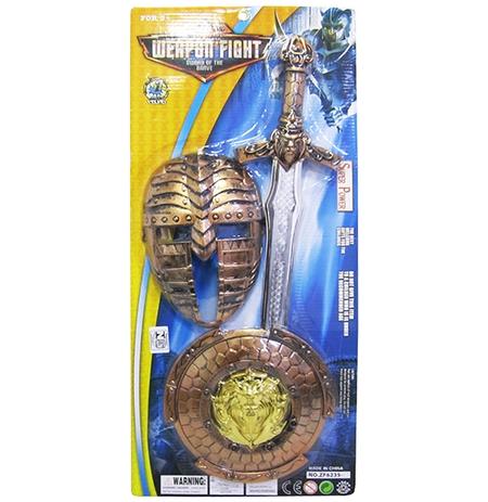 Kit medieval com espada + escudo e mascara weapon fight 3 pecas na cartela - 20 comercial Menor preço em Kit medieval com espada + escudo e mascara weapon fight 3 pecas na cartela - 20 comercial