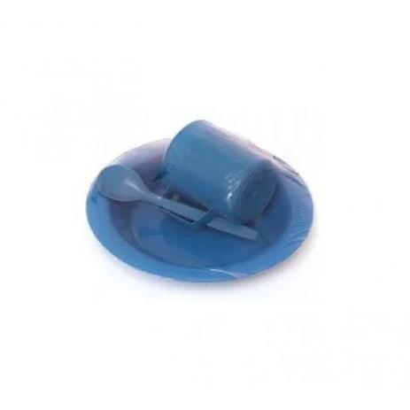 Kit Merenda Escolar Prato Colher Caneca plástica Azul - 12 pçs - Mmta Menor preço em Kit Merenda Escolar Prato Colher Caneca plástica Azul - 12 pçs - Mmta