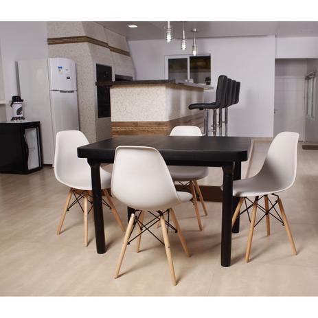 Kit Mesa De Jantar França 110x80 Preta + 04 Cadeiras Charles Eames - Cinza - Magazine decor é boa?
