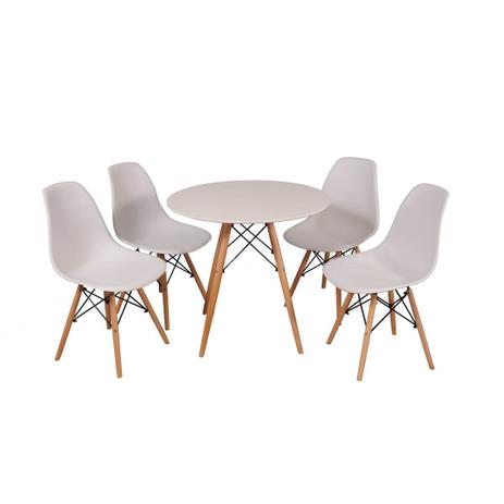 Kit Mesa Jantar Eames Eiffel 120cm + 4 Cadeiras Eames Eiffel - Branca - Magazine Decor Menor preço em Kit Mesa Jantar Eames Eiffel 120cm + 4 Cadeiras Eames Eiffel - Branca - Magazine Decor
