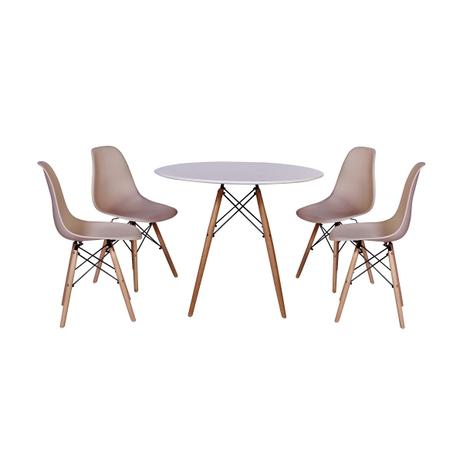 kit Mesa Jantar Eiffel 80cm Branca + 4 Cadeiras Charles Eames - Nude - Magazine decor é boa?