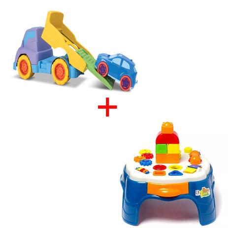 Kit Mesa Playtime Azul Cotiplás + Caminhão Guincho Didático Samba Toys é boa?