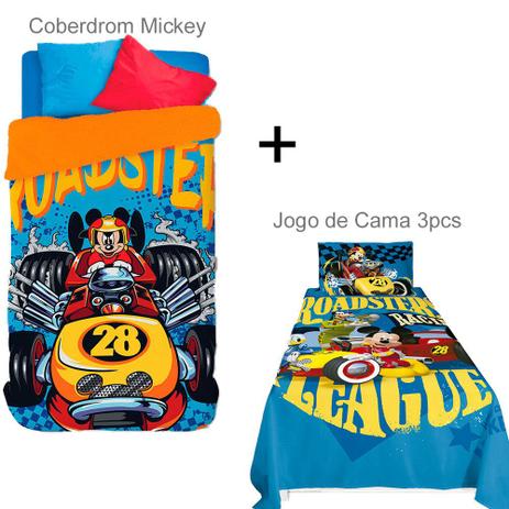 Kit Mickey sobre rodas Coberdrom + Jogo de cama - Lepper Menor preço em Kit Mickey sobre rodas Coberdrom + Jogo de cama - Lepper