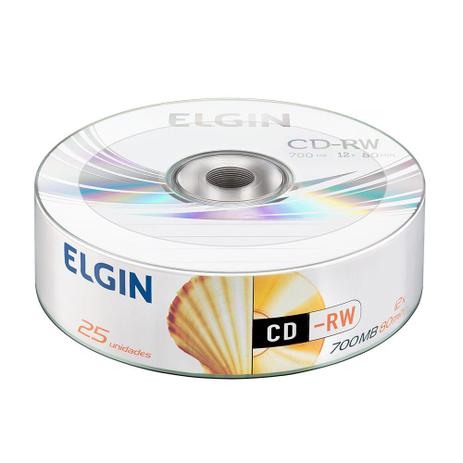 Kit Mídias CD-R Elgin 82178 25 Unidades 700Mb 80 Minutos 52x Menor preço em Kit Mídias CD-R Elgin 82178 25 Unidades 700Mb 80 Minutos 52x