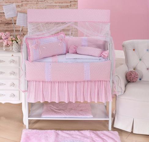 Kit Mini Berço 11 Peças Com Saia - Charmusse Rosa - Mariana baby confecções é boa?