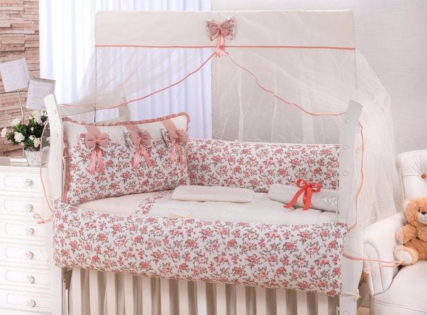 Kit Mini Berço 11 Peças Com Saia- Floral Luxo - Mariana baby confecções é boa?