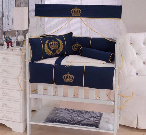 Kit Mini Berço 11 Peças Com Saia - Realeza - Mariana baby confecções Menor preço em Kit Mini Berço 11 Peças Com Saia - Realeza - Mariana baby confecções