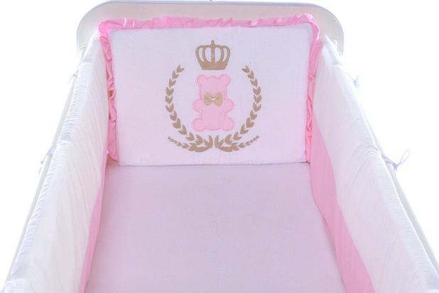 Kit Mini Berço Carinhoso Coroa Urso Rosa 9 Peças - Bebê enxovais Menor preço em Kit Mini Berço Carinhoso Coroa Urso Rosa 9 Peças - Bebê enxovais