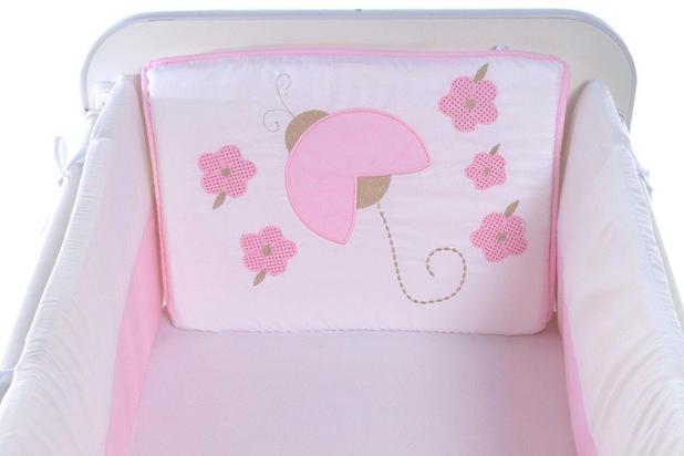 Kit Mini Berço Carinhoso Joaninha Branco com Rosa 9 Peças - Bebê enxovais Menor preço em Kit Mini Berço Carinhoso Joaninha Branco com Rosa 9 Peças - Bebê enxovais