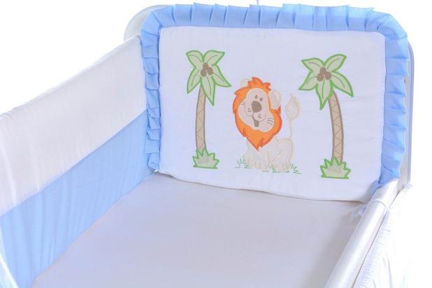 Kit Mini Berço Carinhoso Safári Azul 9 Peças - Bebê enxovais Menor preço em Kit Mini Berço Carinhoso Safári Azul 9 Peças - Bebê enxovais