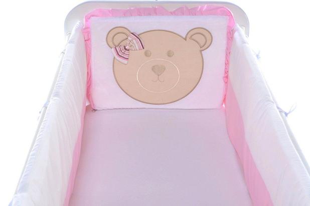 Kit Mini Berço Carinhoso Ursa Feliz Rosa 9 Peças - Bebê enxovais Menor preço em Kit Mini Berço Carinhoso Ursa Feliz Rosa 9 Peças - Bebê enxovais