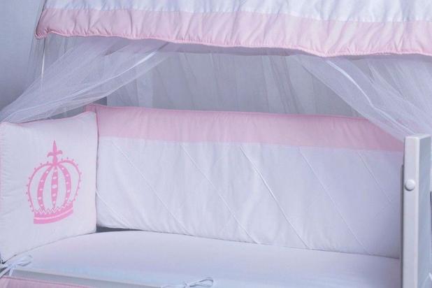 Kit Mini Berço Coroa Rosa 7 Peças - Bebê enxovais Menor preço em Kit Mini Berço Coroa Rosa 7 Peças - Bebê enxovais