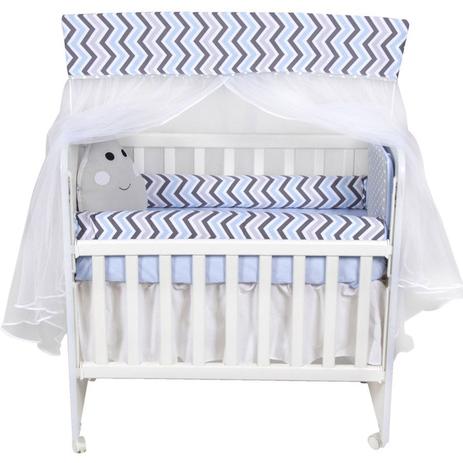 Kit Mini Berço Gotinha Chevron Azul 8 Peças - Bebê enxovais Menor preço em Kit Mini Berço Gotinha Chevron Azul 8 Peças - Bebê enxovais