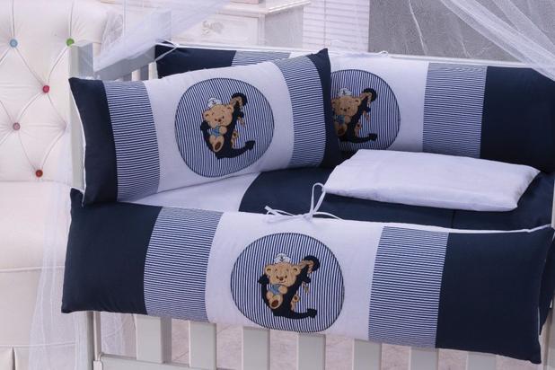 Kit Mini Berço Menino Urso Marinheiro 6 Peças - Imperial baby Menor preço em Kit Mini Berço Menino Urso Marinheiro 6 Peças - Imperial baby