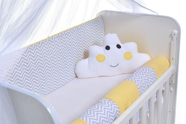 Kit Mini Berço Nuvem Chevron Amarelo - Bebê enxovais Menor preço em Kit Mini Berço Nuvem Chevron Amarelo - Bebê enxovais