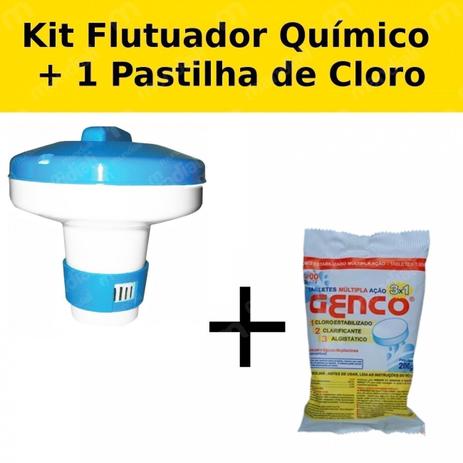 Kit Mini Flutuador + 1 Pastilha de Cloro 200g para Piscinas Genco Menor preço em Kit Mini Flutuador + 1 Pastilha de Cloro 200g para Piscinas Genco