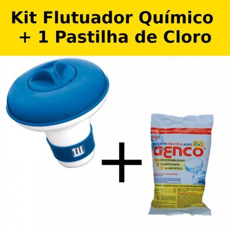 Kit Mini Flutuador Mor + 1 Pastilha de Cloro 200g para Piscinas Genco Menor preço em Kit Mini Flutuador Mor + 1 Pastilha de Cloro 200g para Piscinas Genco